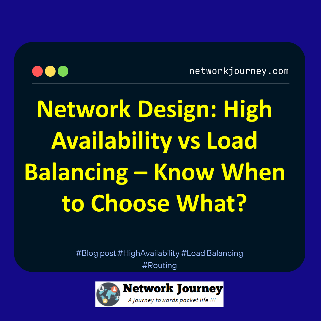 Network Design: High Availability vs Load Balancing