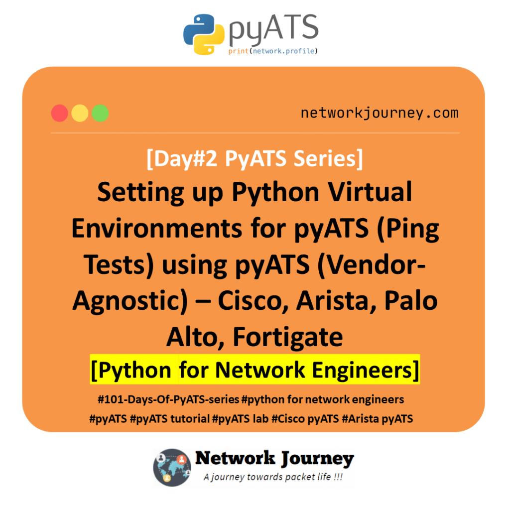 [DAY#2 PyATS Series] Setting up Python Virtual Environments for pyATS (Ping Tests) using pyATS (Vendor-Agnostic) – Cisco, Arista, Palo Alto, Fortigate [Python for Network Engineer]
