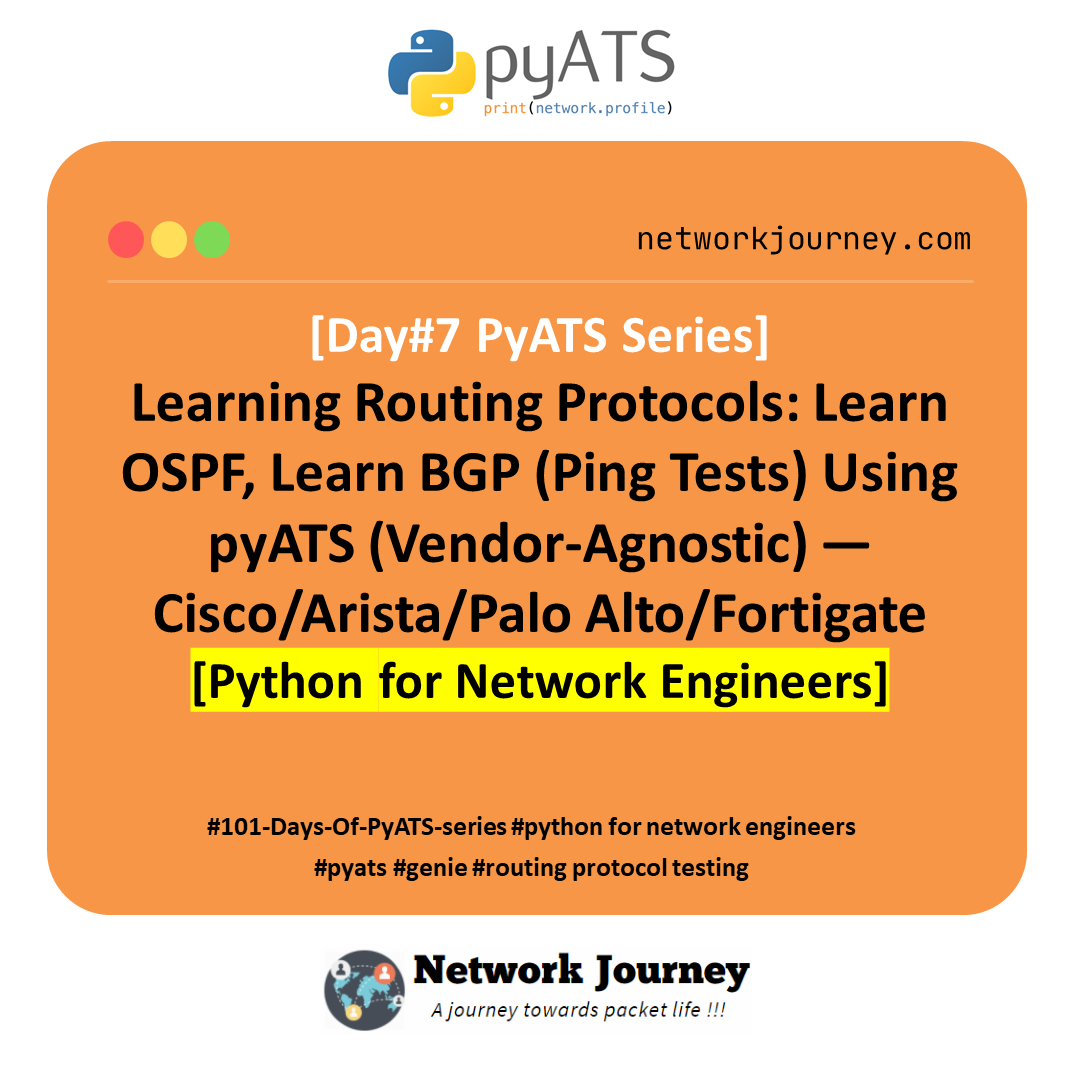 [DAY#7 PyATS Series] Learning Routing Protocols: Learn OSPF, Learn BGP (Ping Tests) Using pyATS (Vendor-Agnostic) — Cisco/Arista/Palo Alto/Fortigate [Python for Network Engineer]