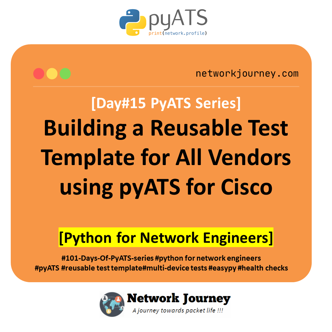 [Day #15 PyATS Series] Building a Reusable Test Template for All Vendors using pyATS for Cisco – Python for Network Engineer