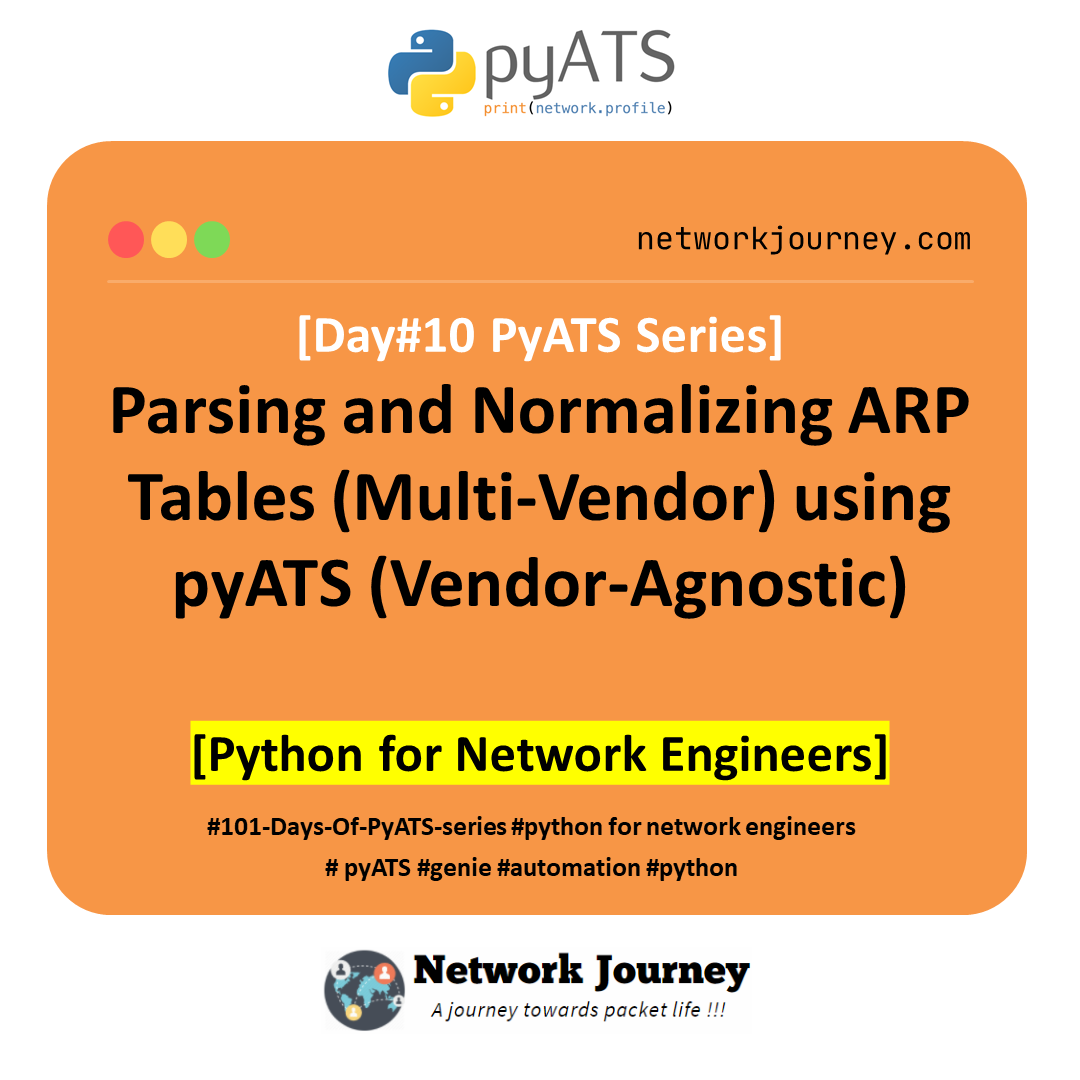 [DAY#10 PyATS Series] Parsing and Normalizing ARP Tables (Multi-Vendor) using pyATS (Vendor-Agnostic) [Python for Network Engineer]