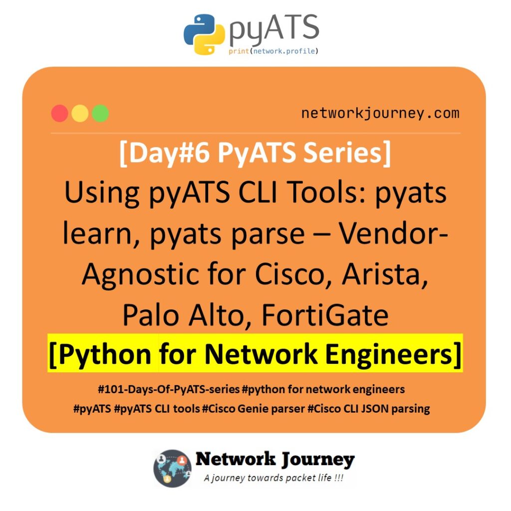[DAY#6 PyATS Series] Using pyATS CLI Tools: pyats learn, pyats parse – Vendor-Agnostic for Cisco, Arista, Palo Alto, FortiGate [Python for Network Engineer]
