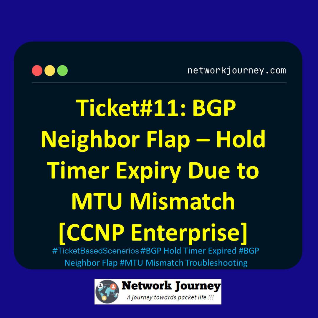 Ticket#11: BGP Neighbor Flap – Hold Timer Expiry Due to MTU Mismatch [CCNP Enterprise]