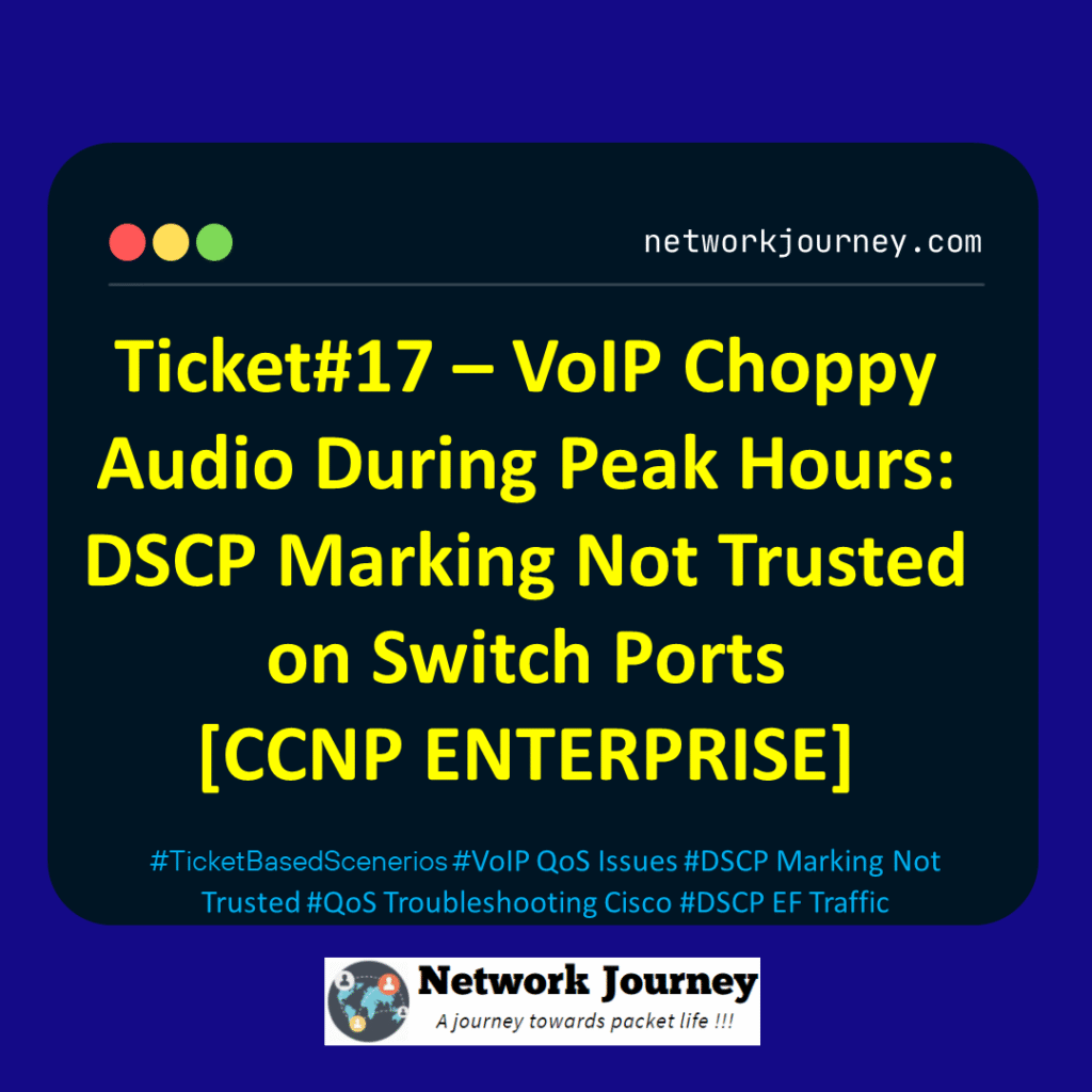 Ticket#17 – VoIP Choppy Audio During Peak Hours: DSCP Marking Not Trusted on Switch Ports [CCNP ENTERPRISE]