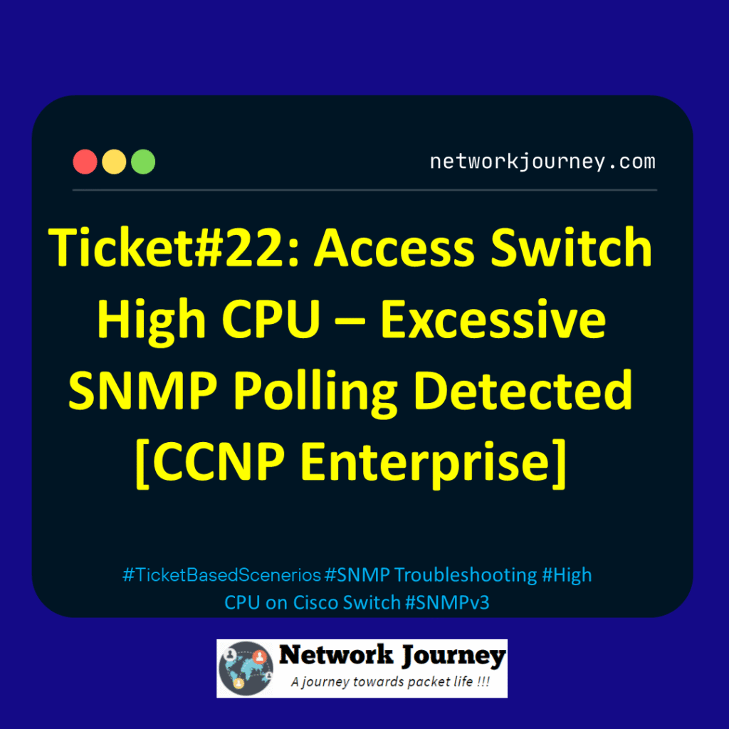 Ticket#22: Access Switch High CPU – Excessive SNMP Polling Detected [CCNP Enterprise]