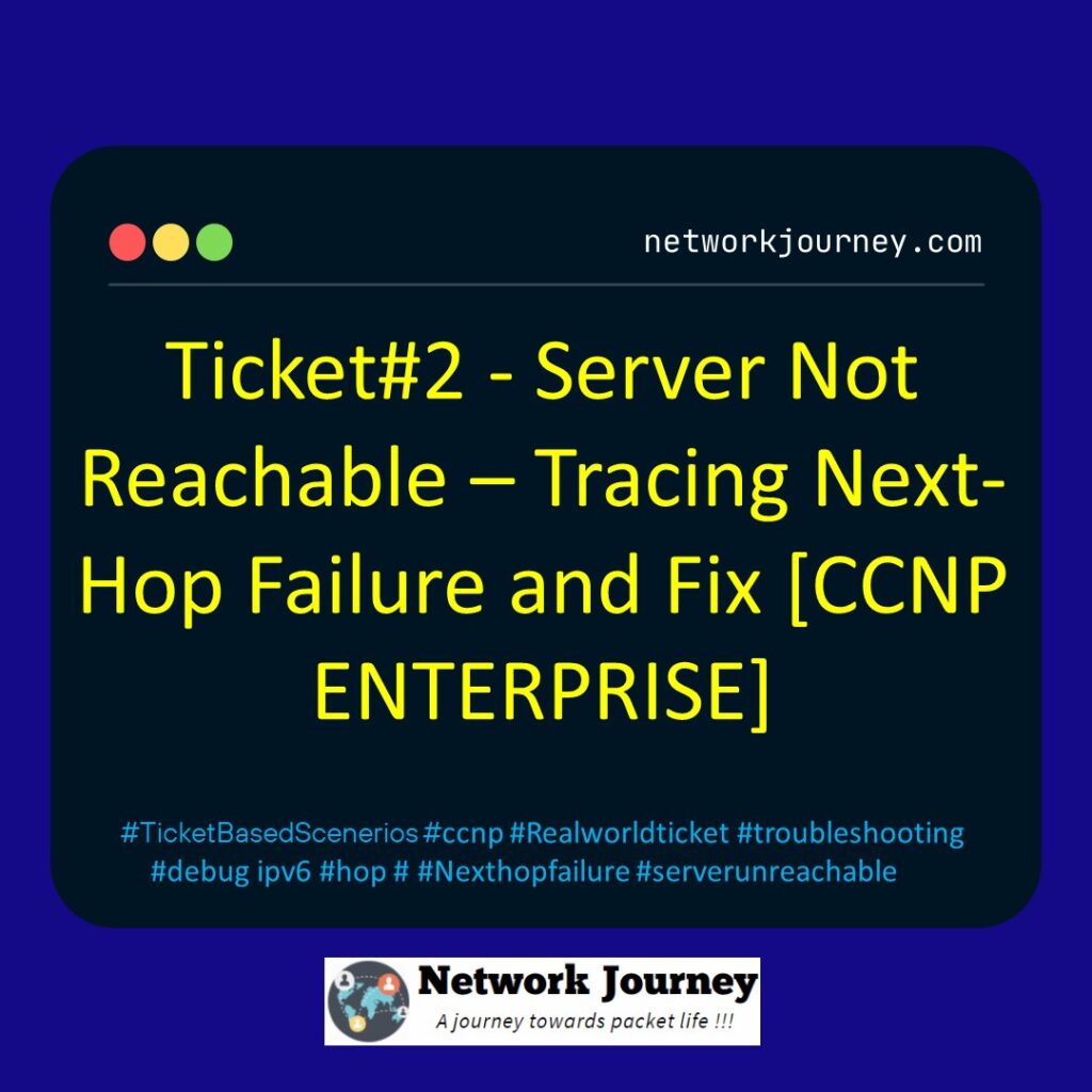 Ticket#2 - Server Not Reachable – Tracing Next-Hop Failure and Fix [CCNP ENTERPRISE