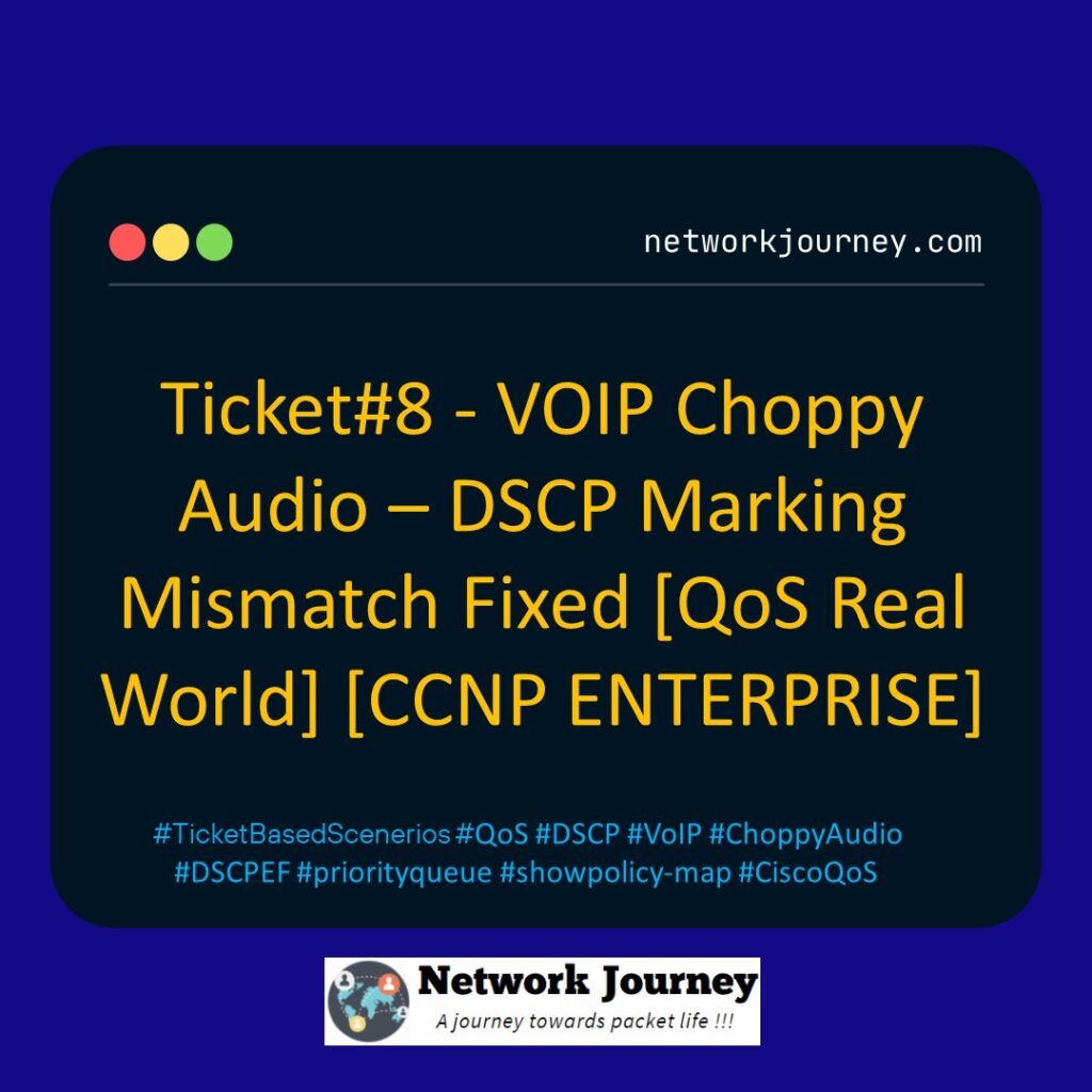Ticket#8 - VOIP Choppy Audio – DSCP Marking Mismatch Fixed [QoS Real World] [CCNP ENTERPRISE]