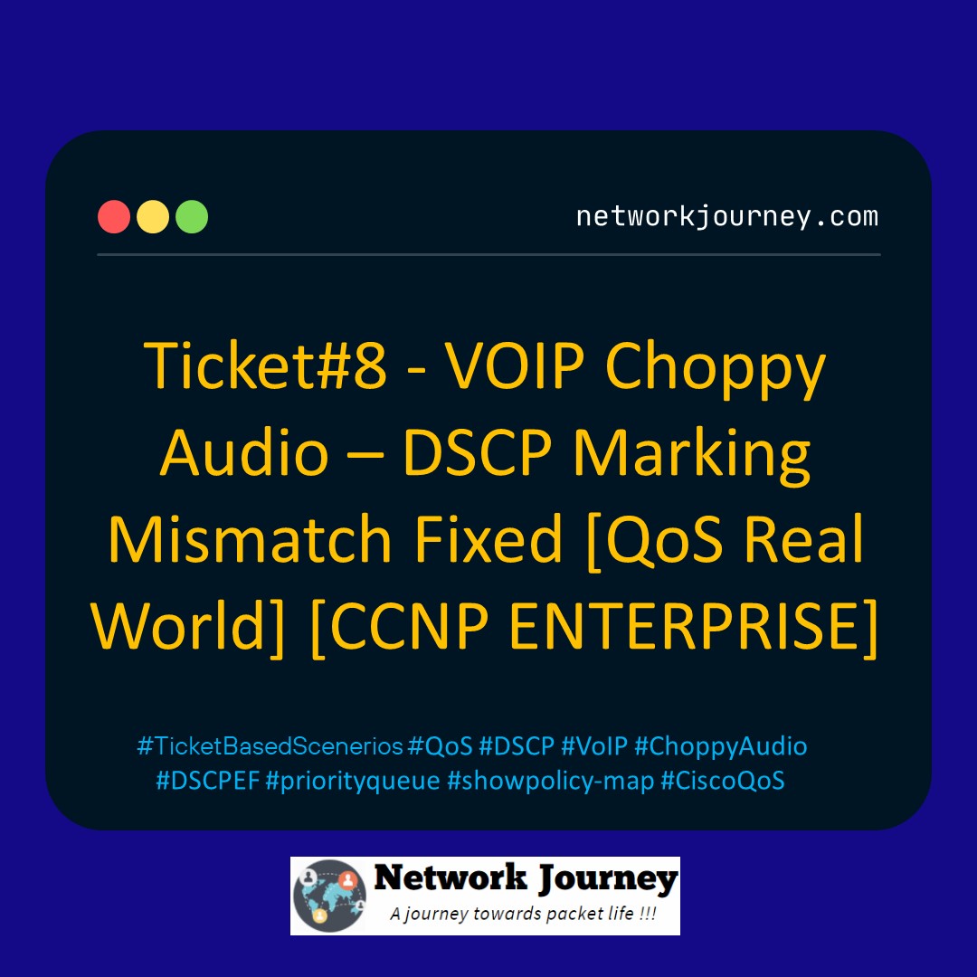 Ticket#8 - VOIP Choppy Audio – DSCP Marking Mismatch Fixed [QoS Real World] [CCNP ENTERPRISE]