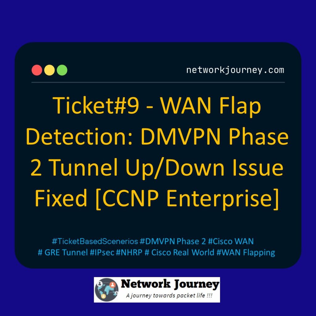 Ticket#9 - WAN Flap Detection: DMVPN Phase 2 Tunnel Up/Down Issue Fixed [CCNP Enterprise]