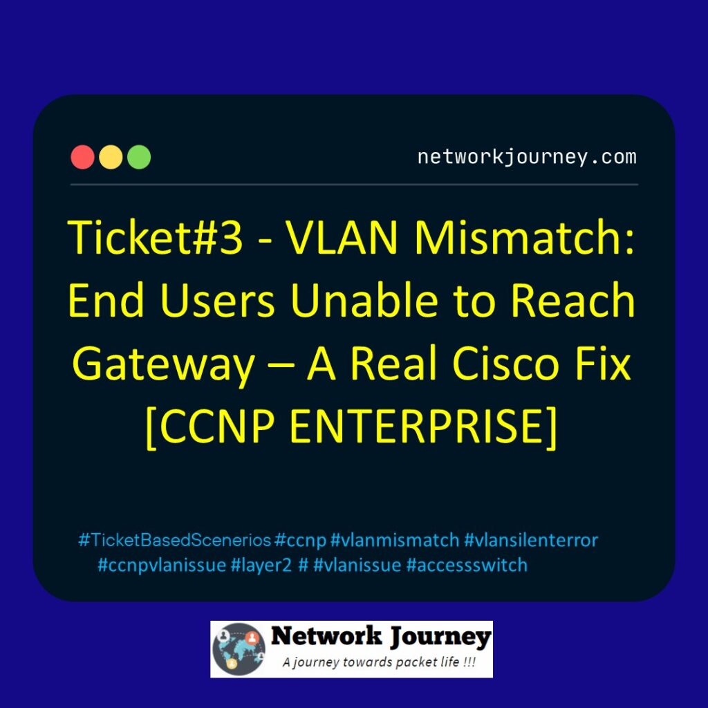Ticket#3 - VLAN Mismatch: End Users Unable to Reach Gateway – A Real Cisco Fix [CCNP ENTERPRISE]