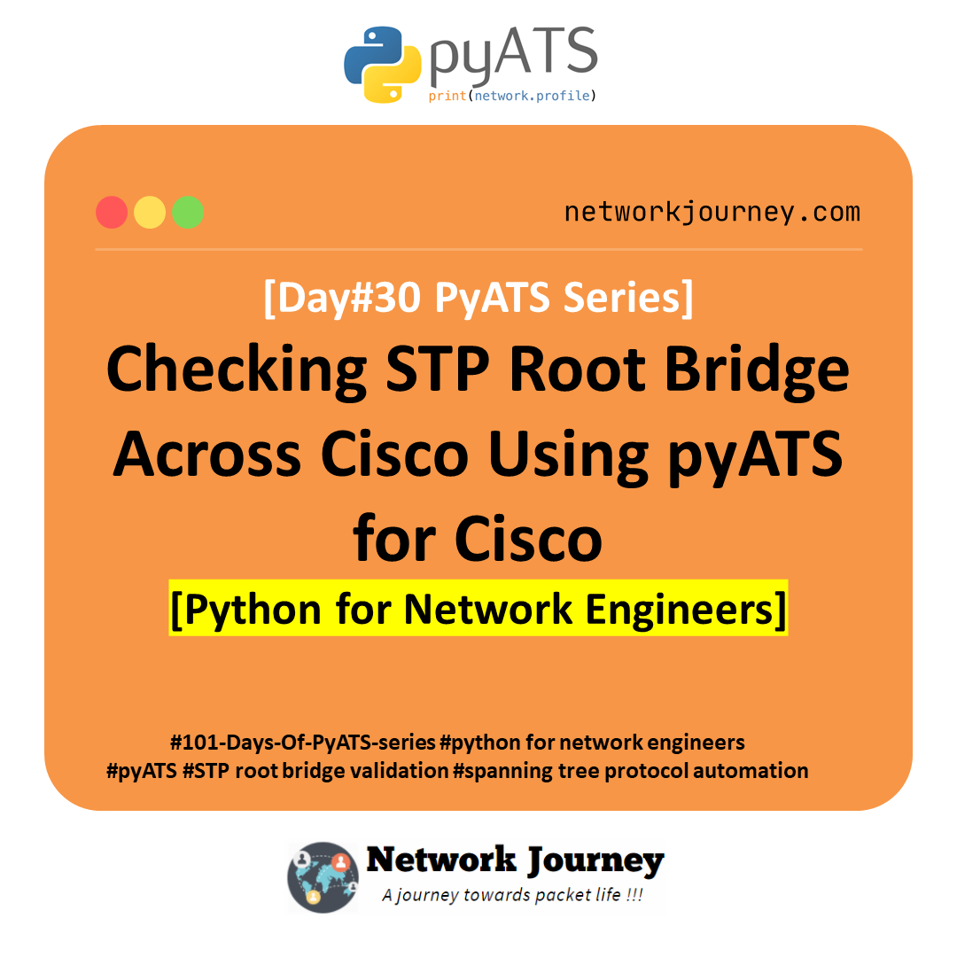 [Day #30 PyATS Series] Checking STP Root Bridge Across Cisco Using pyATS for Cisco [Python for Network Engineer]