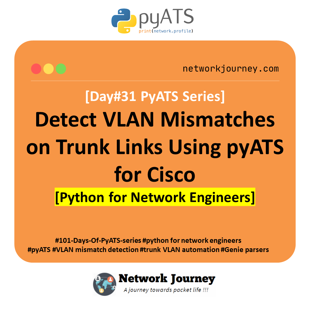 [Day #31 PyATS Series] Detect VLAN Mismatches on Trunk Links Using pyATS for Cisco [Python for Network Engineer]