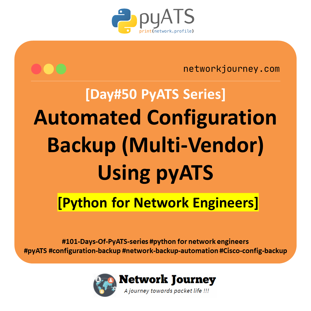 [Day #50 PyATS Series] Automated Configuration Backup (Multi-Vendor) Using pyATS for Cisco [Python for Network Engineer]