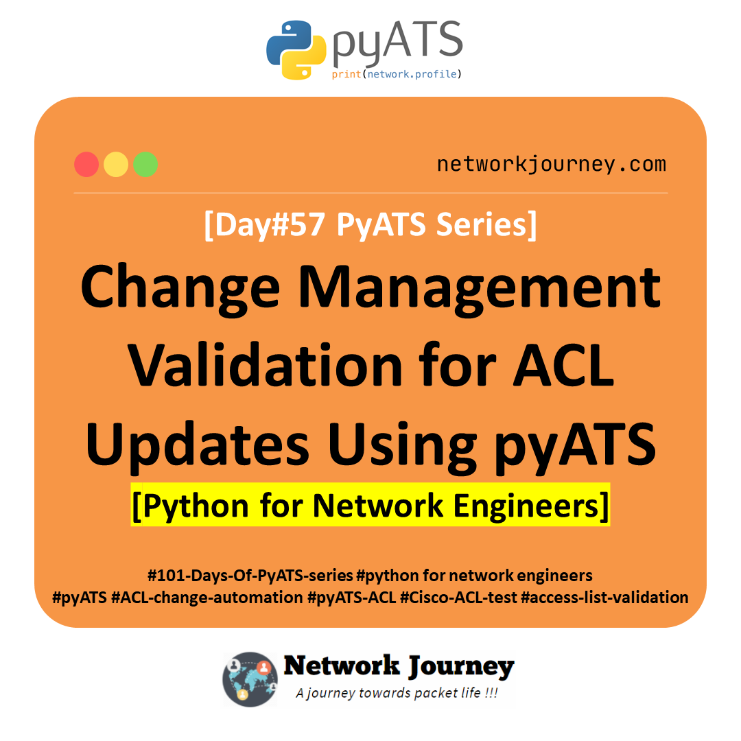 [Day #57 PyATS Series] Change Management Validation for ACL Updates Using pyATS for Cisco [Python for Network Engineer]