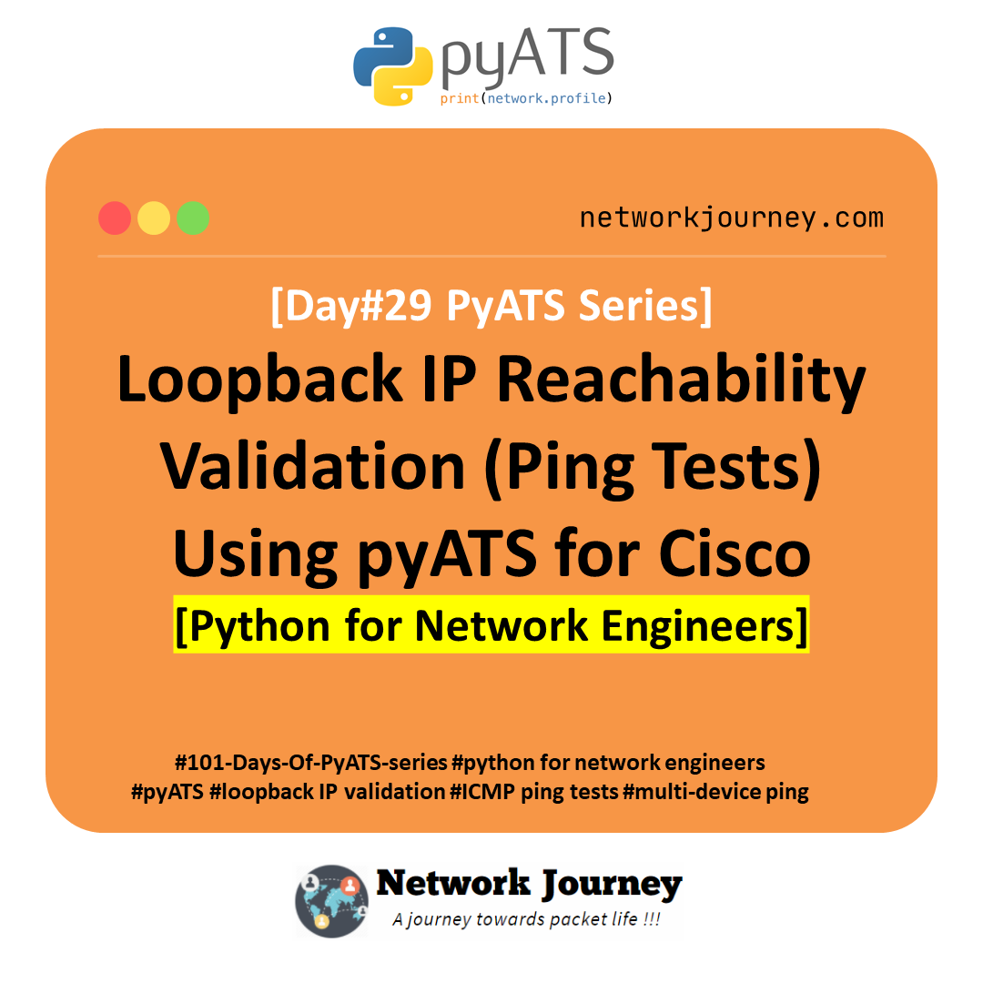 [Day #29 PyATS Series] Loopback IP Reachability Validation (Ping Tests) Using pyATS for Cisco [Python for Network Engineer]