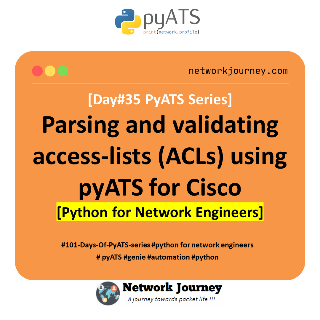 [Day #35 Pyats Series] Parsing and validating access-lists (ACLs) using pyATS for Cisco [Python for Network Engineer]