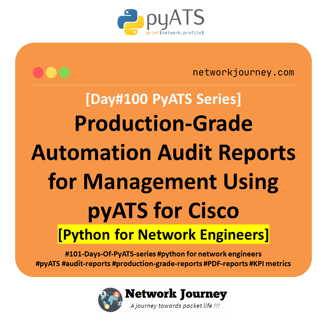 [Day #100 PyATS Series] Production-Grade Automation Audit Reports for Management Using pyATS for Cisco [Python for Network Engineer]