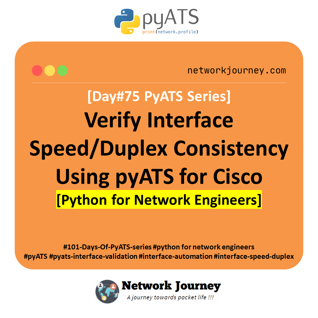 [Day #75 PyATS Series] Verify Interface Speed/Duplex Consistency Using pyATS for Cisco [Python for Network Engineer]