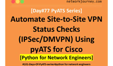 [Day #77 PyATS Series] Automate Site-to-Site VPN Status Checks (IPSec/DMVPN) Using pyATS for Cisco [Python for Network Engineer]
