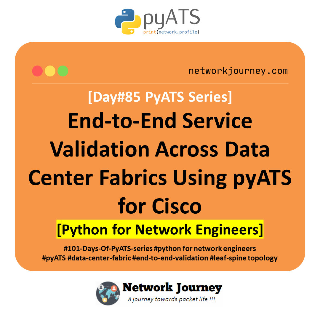 [Day #85 PyATS Series] End-to-End Service Validation Across Data Center Fabrics Using pyATS for Cisco [Python for Network Engineer]