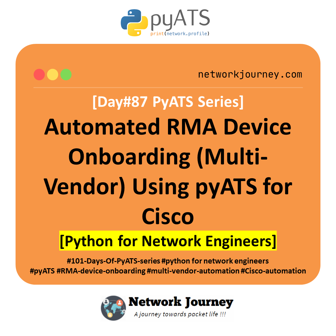 [Day #87 PyATS Series] Automated RMA Device Onboarding (Multi-Vendor) Using pyATS for Cisco [Python for Network Engineer]
