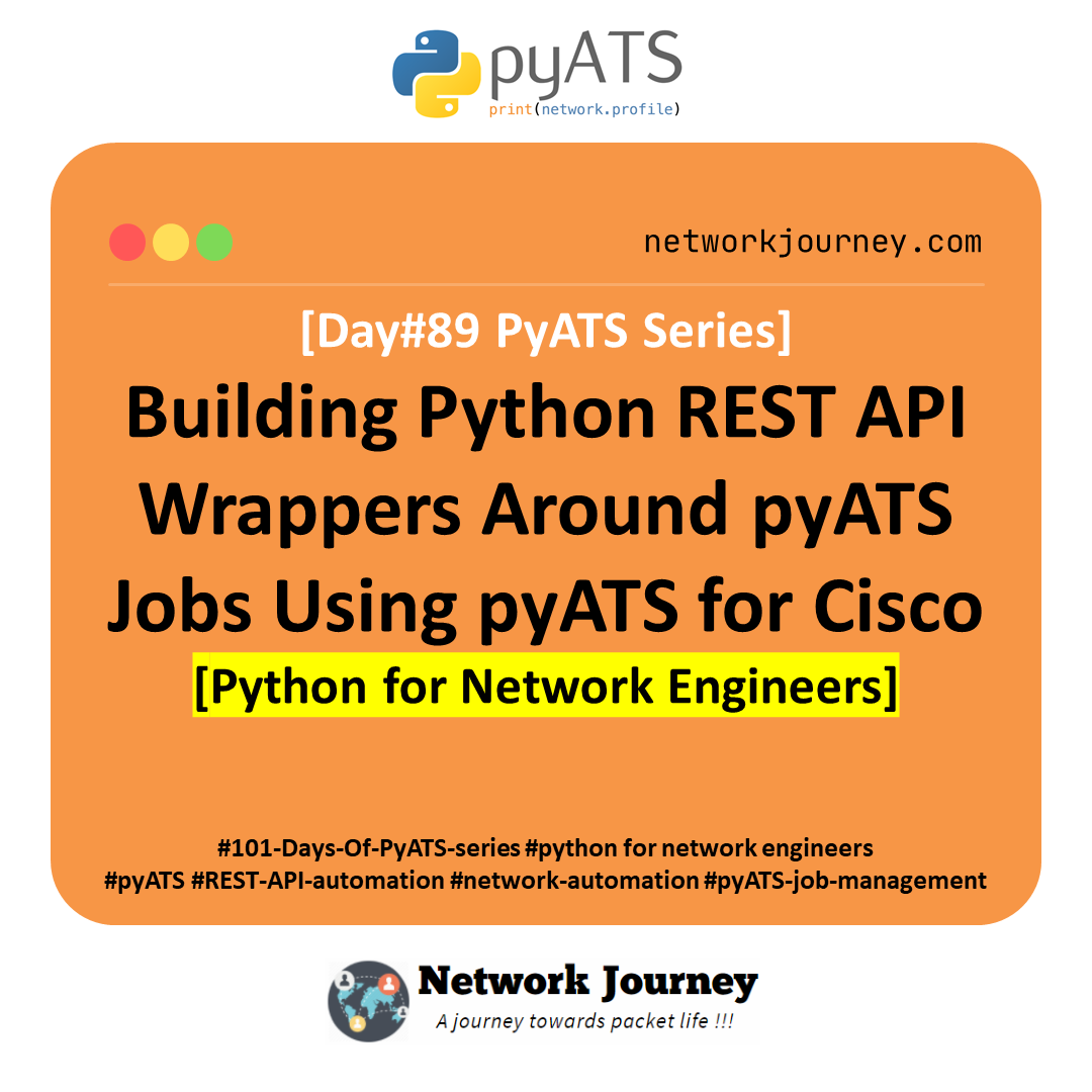 [Day #89 PyATS Series] Building Python REST API Wrappers Around pyATS Jobs Using pyATS for Cisco [Python for Network Engineer]