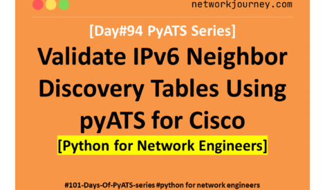 [Day #94 PyATS Series] Validate IPv6 Neighbor Discovery Tables Using pyATS for Cisco [Python for Network Engineer]