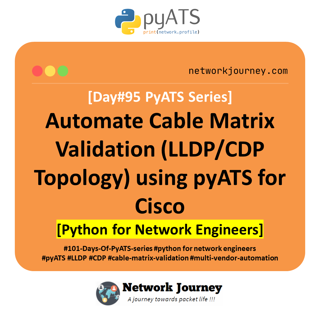 [Day #95 PyATS Series] Automate Cable Matrix Validation (LLDP/CDP Topology) using pyATS for Cisco [Python for Network Engineer]