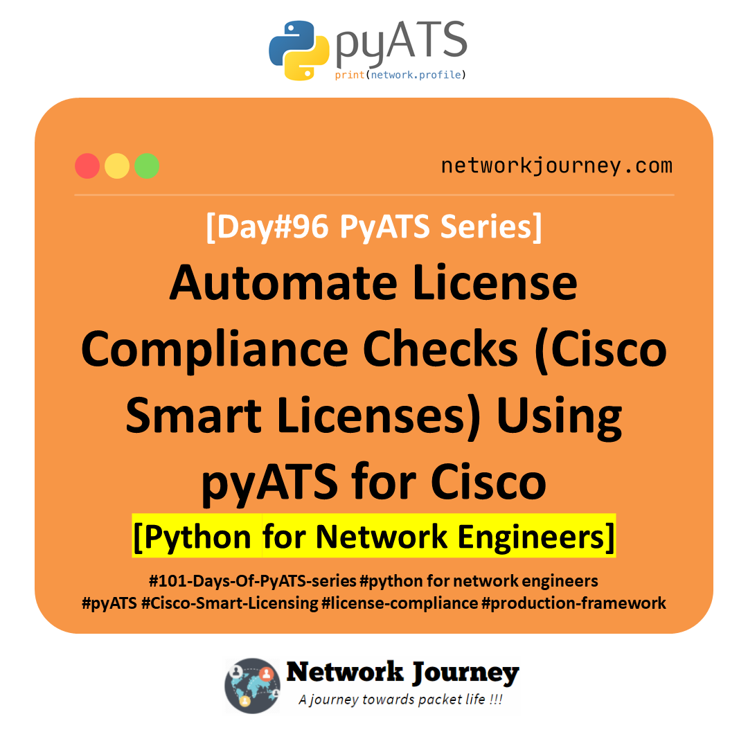 [Day #96 PyATS Series] Automate License Compliance Checks (Cisco Smart Licenses) Using pyATS for Cisco [Python for Network Engineer]